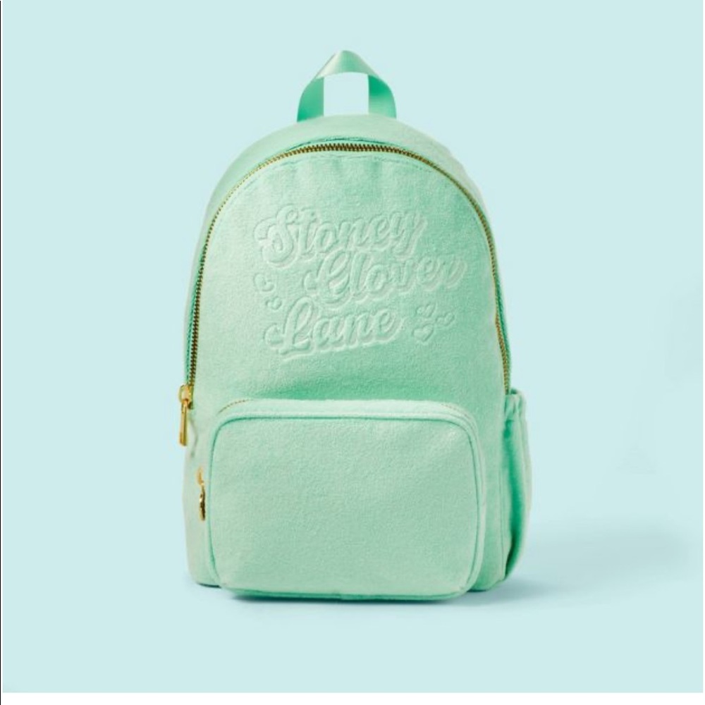 Stoney Clover Lane x Target Terry Cloth Embossed Backpack Light Mint Green NWT